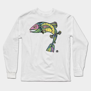 Paisly Trout Design-fish Long Sleeve T-Shirt